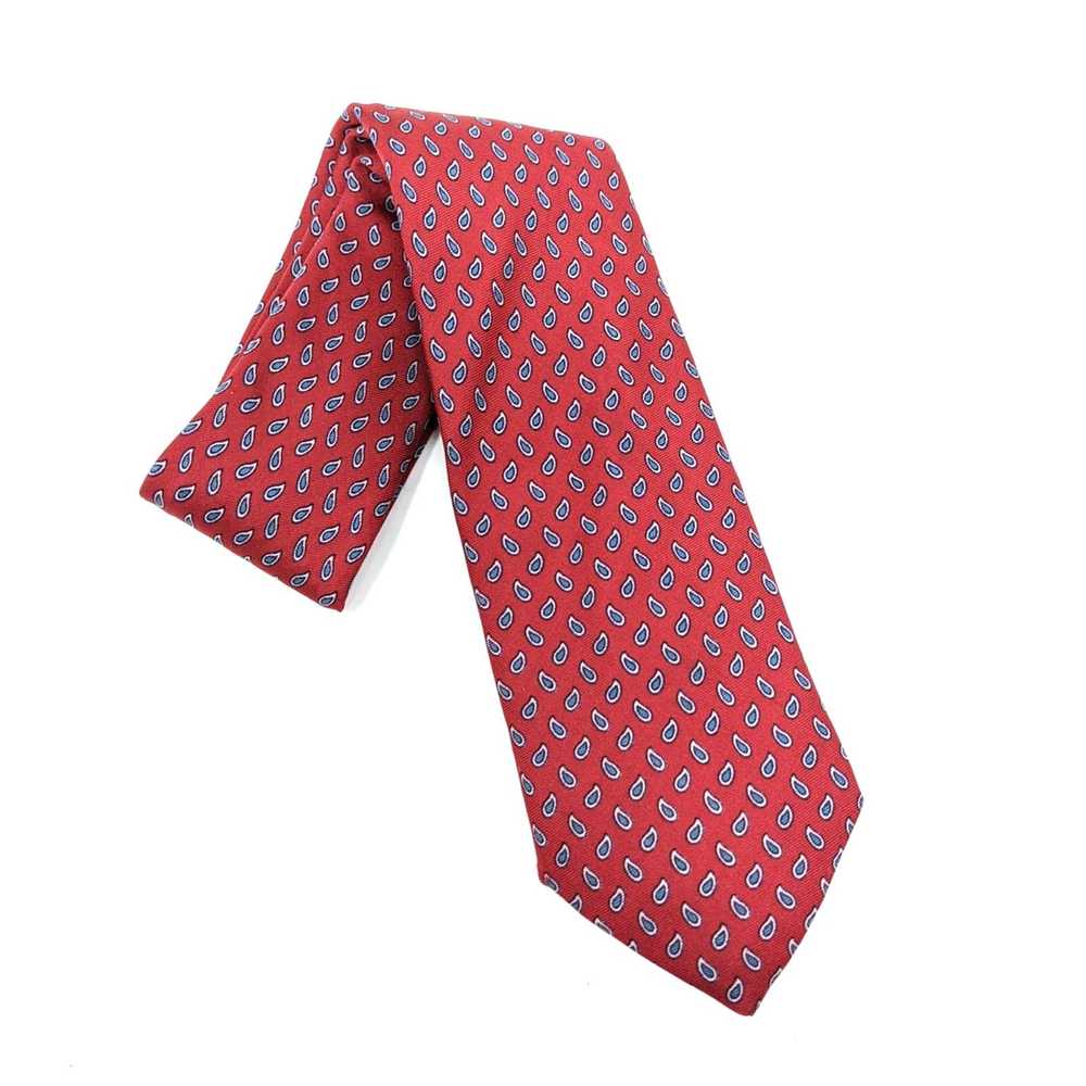 Paul Stuart Paul Stuart Red Paisley Neck Tie Silk… - image 1