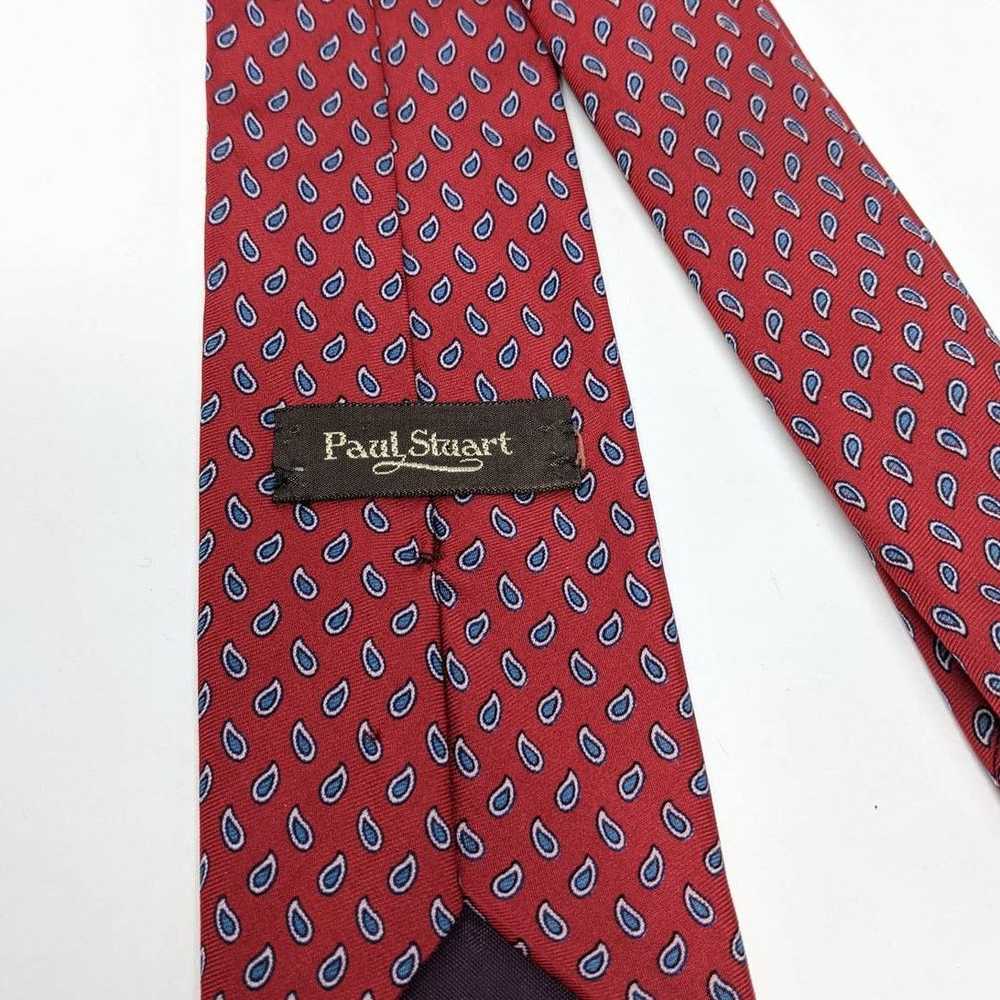 Paul Stuart Paul Stuart Red Paisley Neck Tie Silk… - image 2