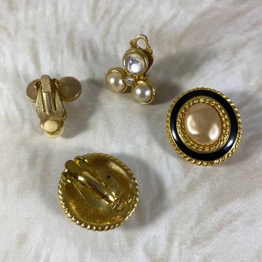 2 pairs of vintage clip on earrings faux pearls a… - image 4