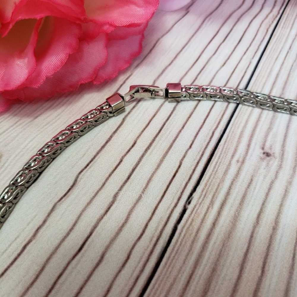 Short Silver Tone Chain Choker Necklace 18" Long - image 10