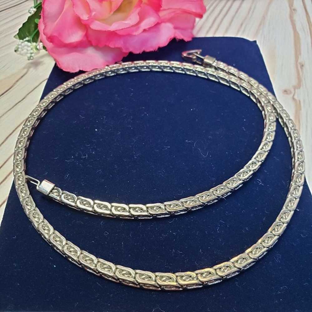 Short Silver Tone Chain Choker Necklace 18" Long - image 8