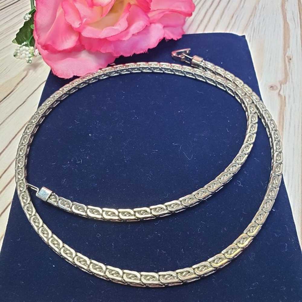 Short Silver Tone Chain Choker Necklace 18" Long - image 9