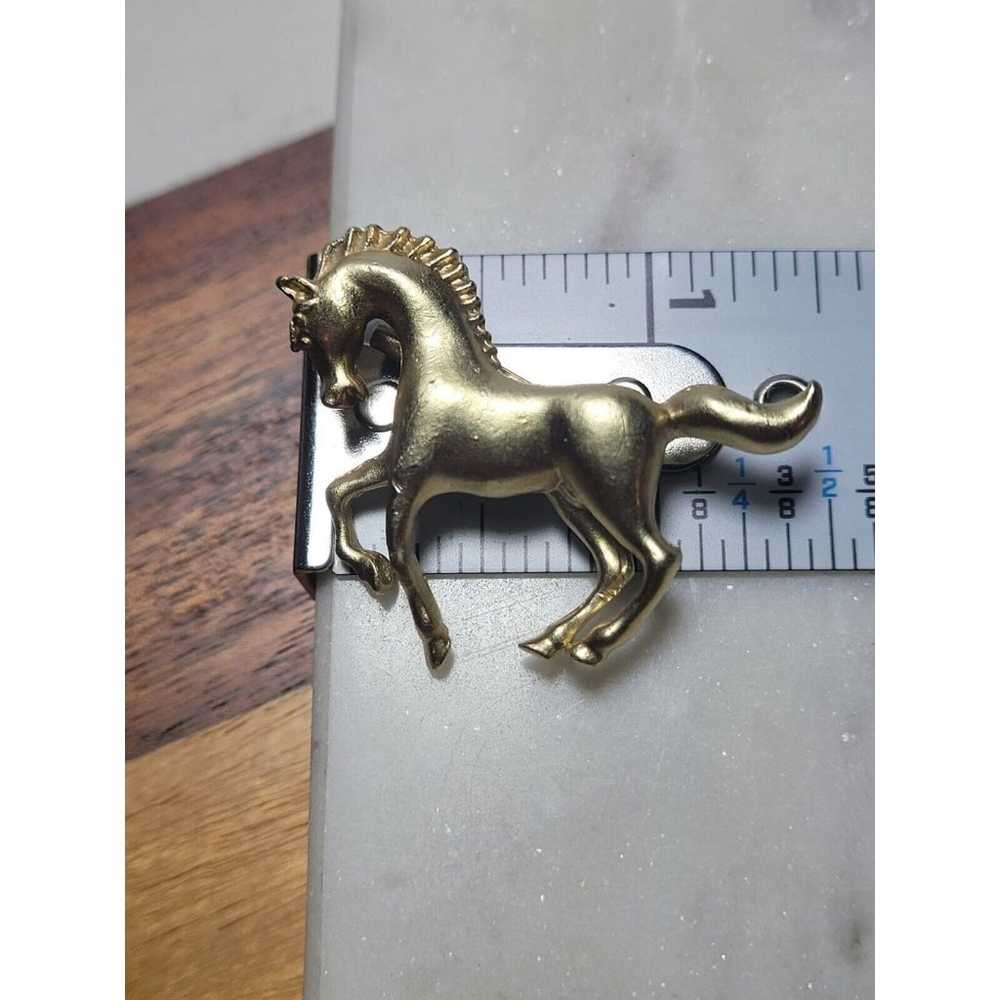 2 Vintage  Prancing Horse Pin Brooches 1 Brushed … - image 7