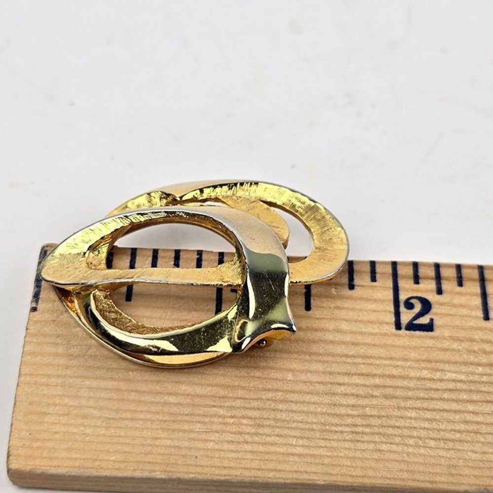 Vintage Scarf Ring Clip LIEBA USA Gold Tone Fashi… - image 7