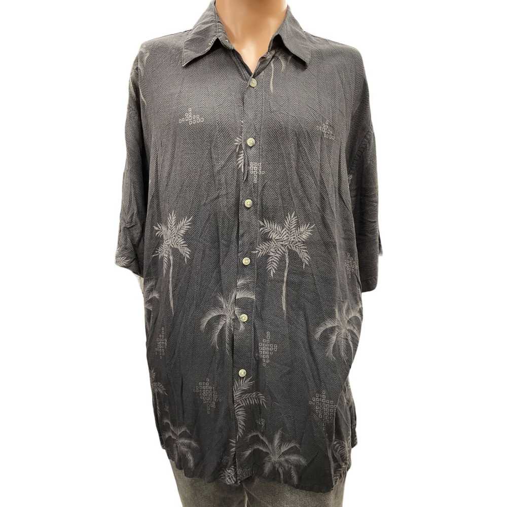 Saddlebred Saddlebred Mens Rayon Button Down Gray… - image 1