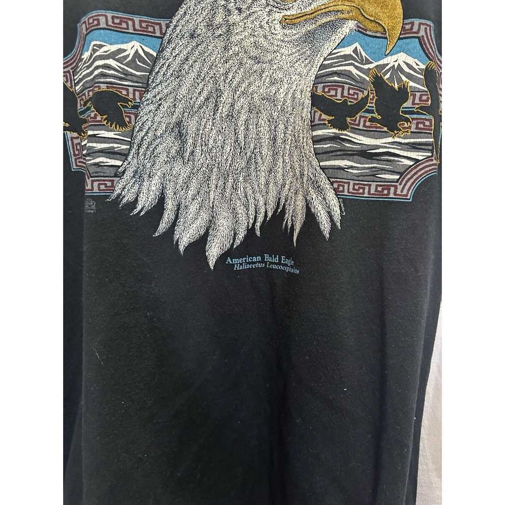 Jerzees VTG Bald Eagle Nature Animal Black Graphi… - image 2