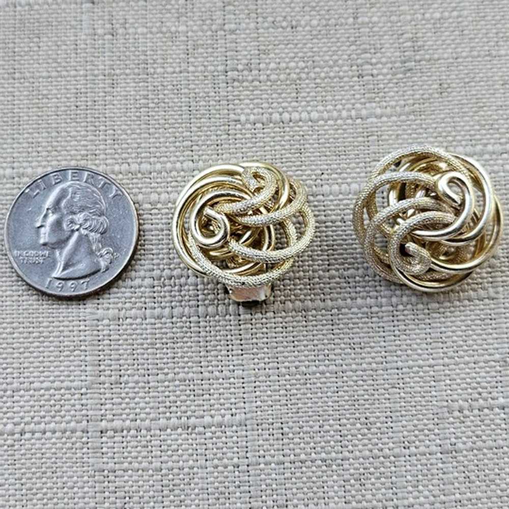 Vintage Earrings Gold Tone Clip On Fashion Ear Je… - image 12