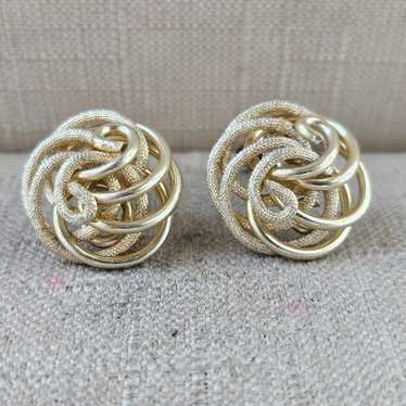 Vintage Earrings Gold Tone Clip On Fashion Ear Je… - image 1