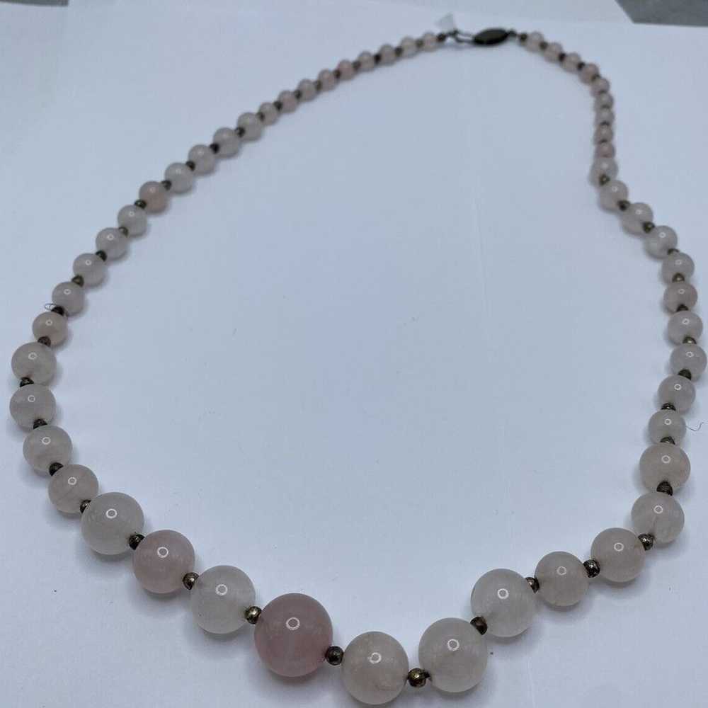 Layered Necklace Rose Quartz Beaded Designer Jewe… - image 2