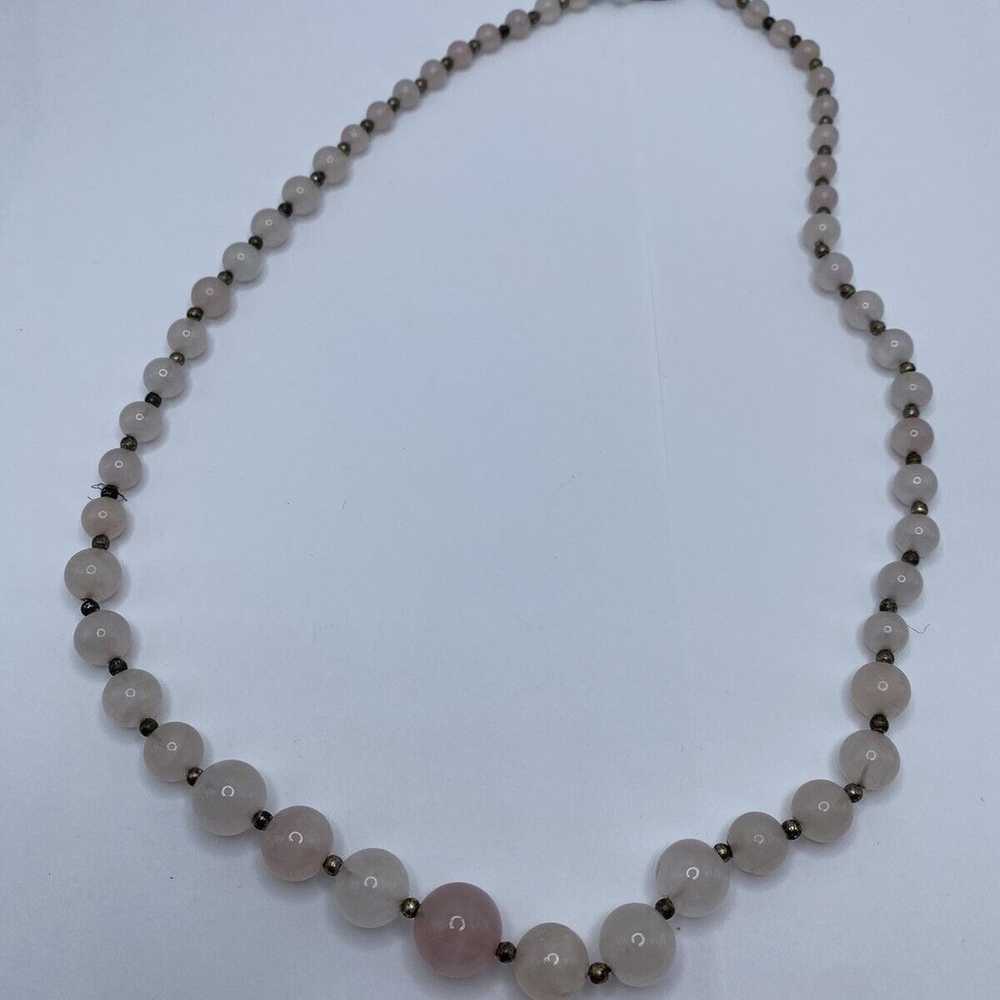 Layered Necklace Rose Quartz Beaded Designer Jewe… - image 3