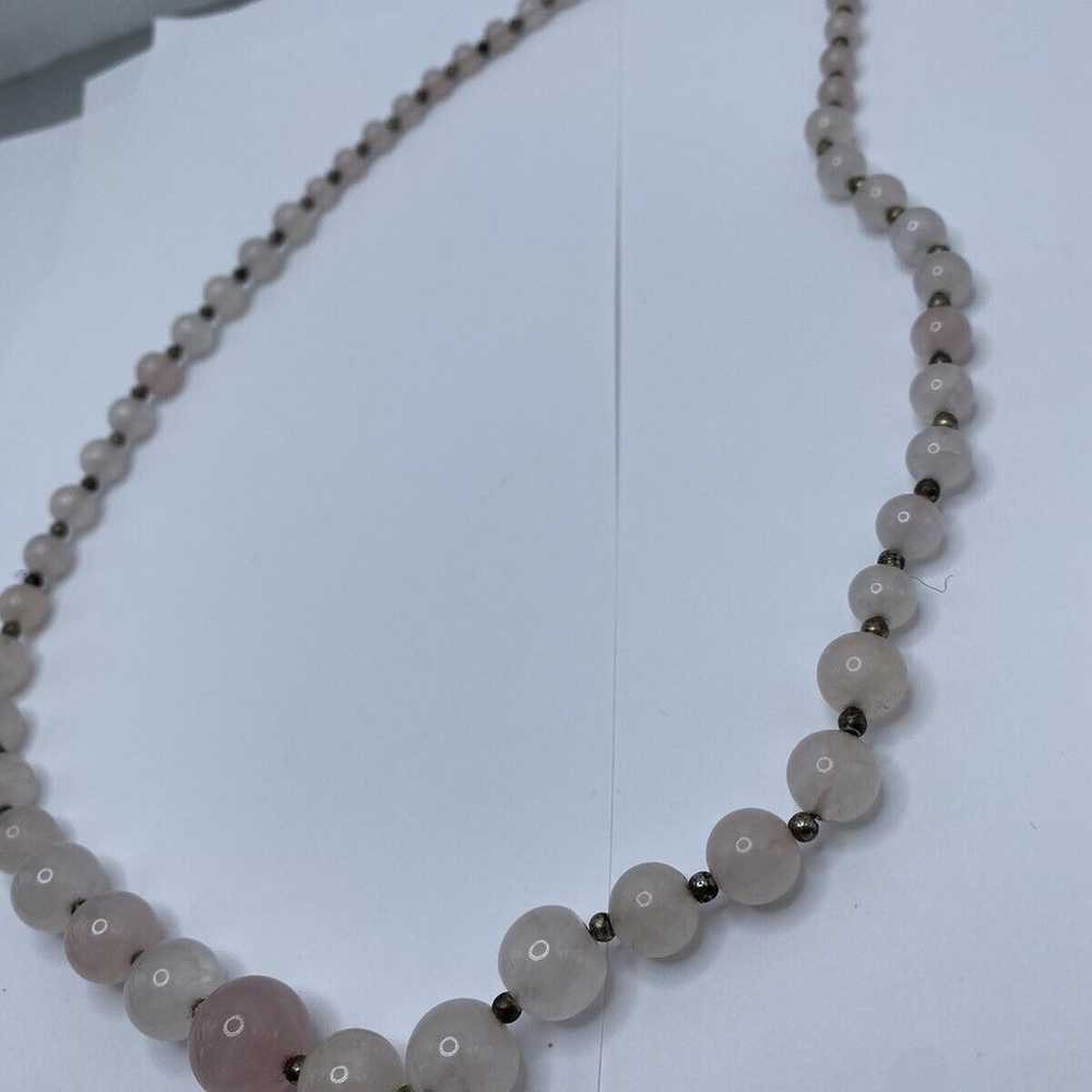 Layered Necklace Rose Quartz Beaded Designer Jewe… - image 4