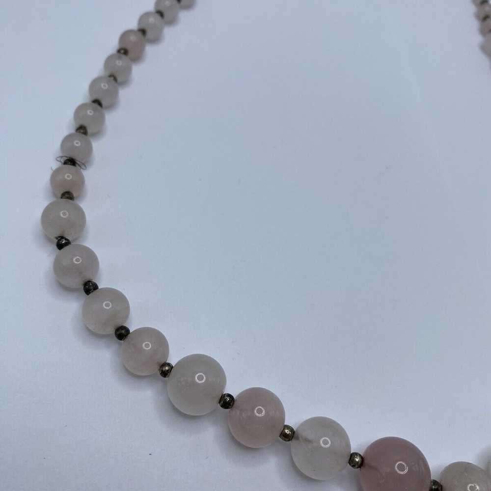 Layered Necklace Rose Quartz Beaded Designer Jewe… - image 5