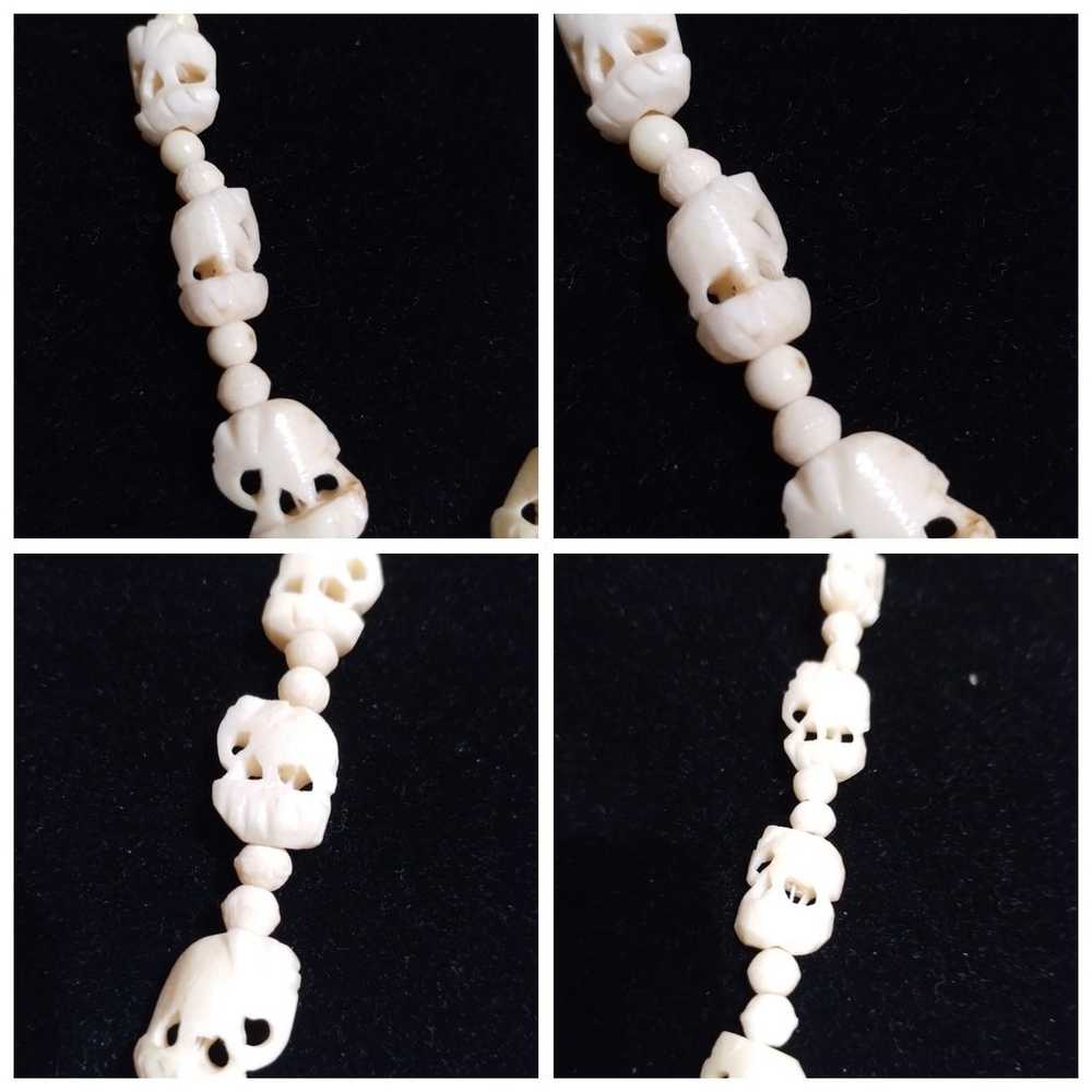 Vintage Asian Bovine Bone Carved Elephant Pendant… - image 12