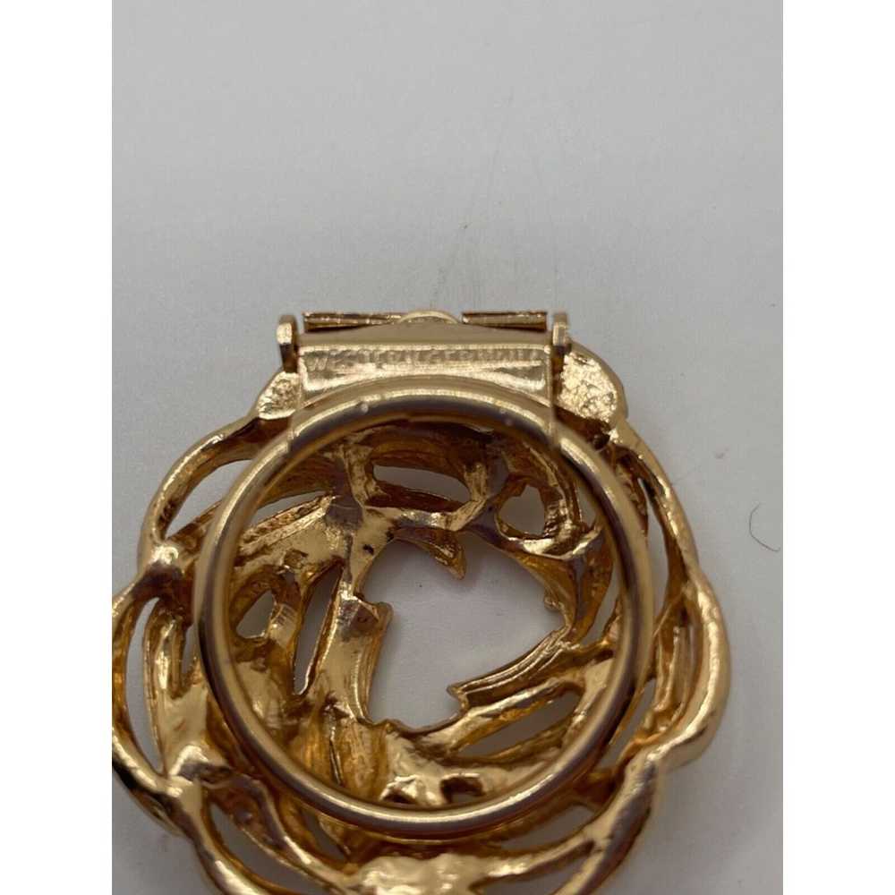 Gold tone vintage Western Germany clip brooch - image 2