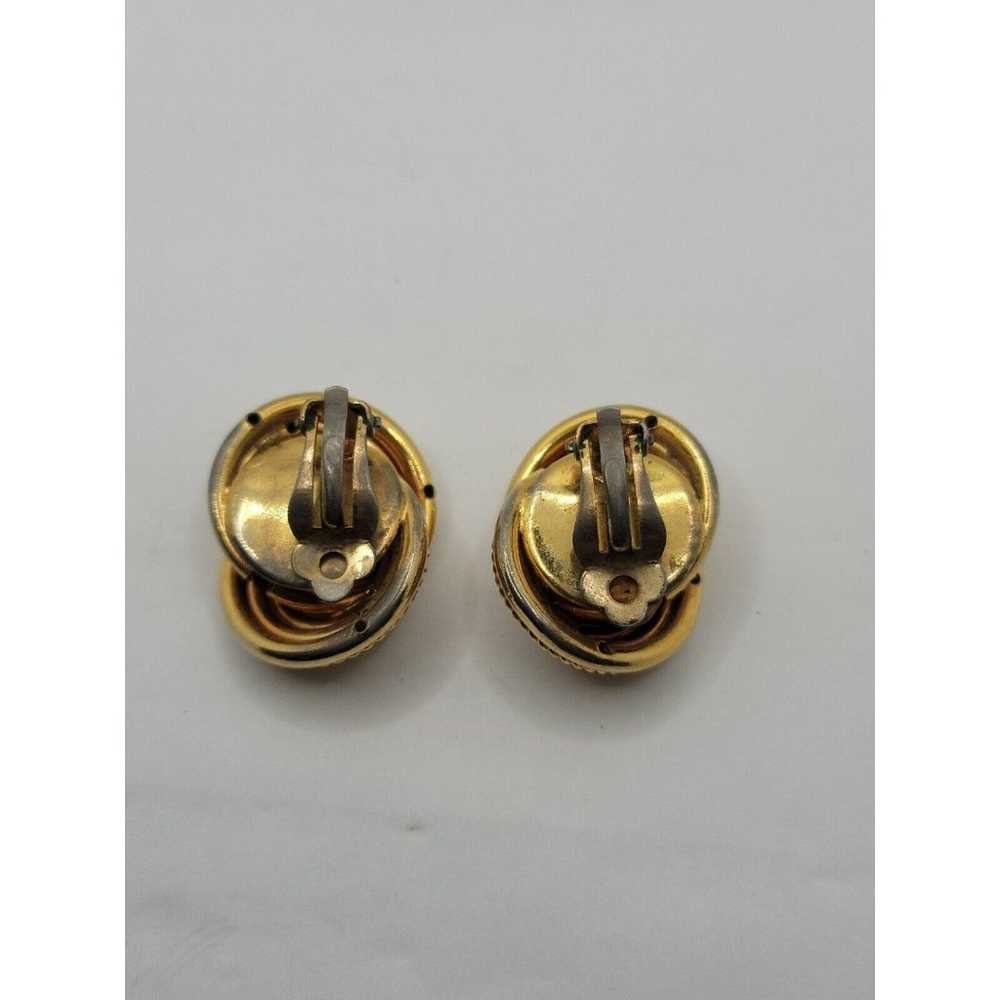 Twist Knot Gold Tone Large Chunky Retro Ladies Cl… - image 6