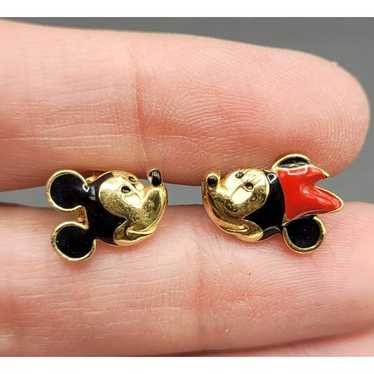 Vintage Avon Disney Mickey Mouse Minnie Stud Earr… - image 1