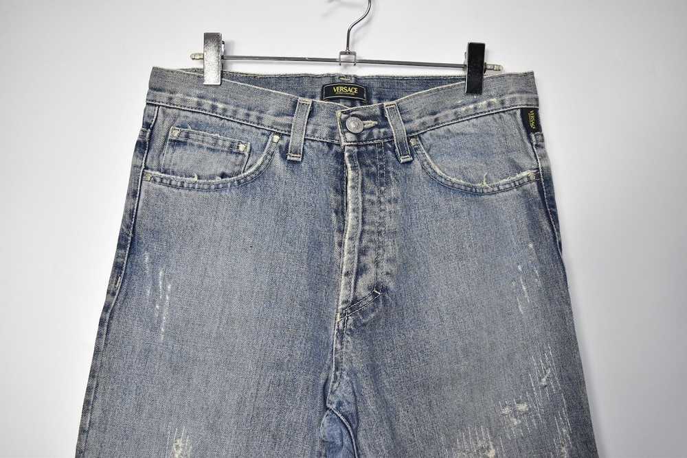 Distressed Denim × Versace ice bule damaged denim… - image 3