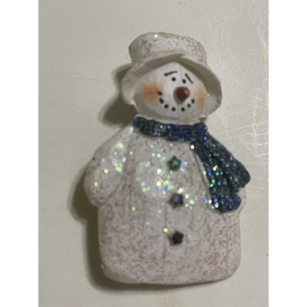 Vintage Snowman Handmade Christmas Pin Brooch Ado… - image 3