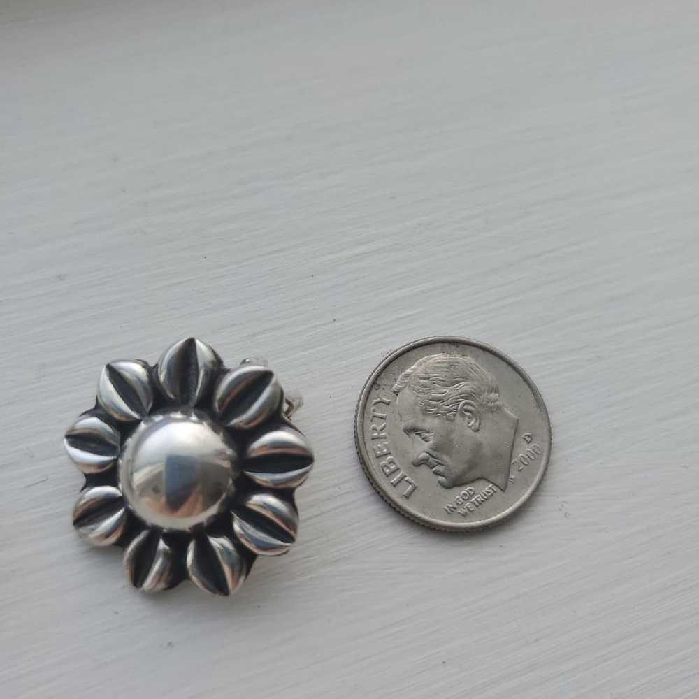 .925 Vintage Sterling Silver Sunflower - image 4