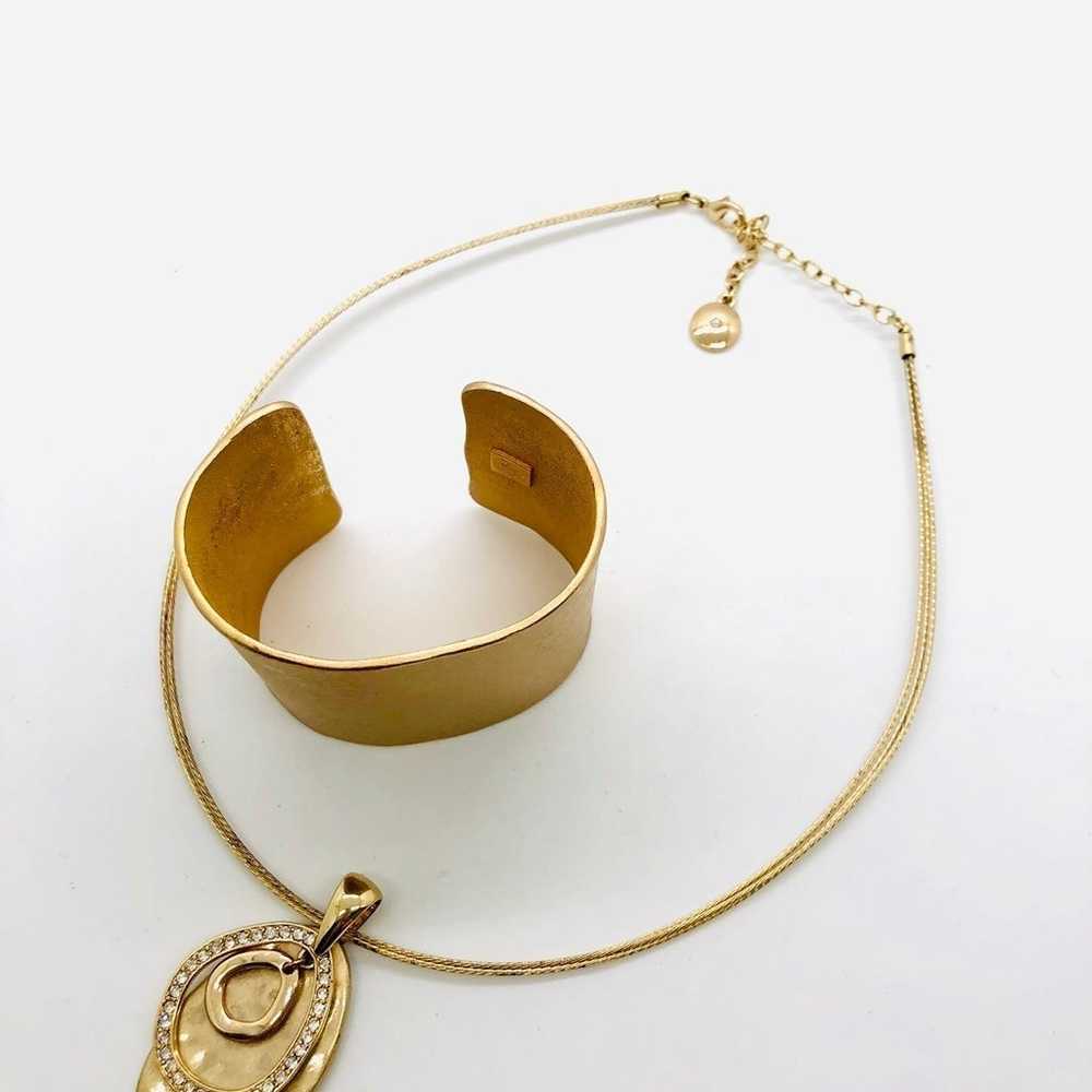 Vintage Wide Cuff Bracelet & Statement Necklace - image 7