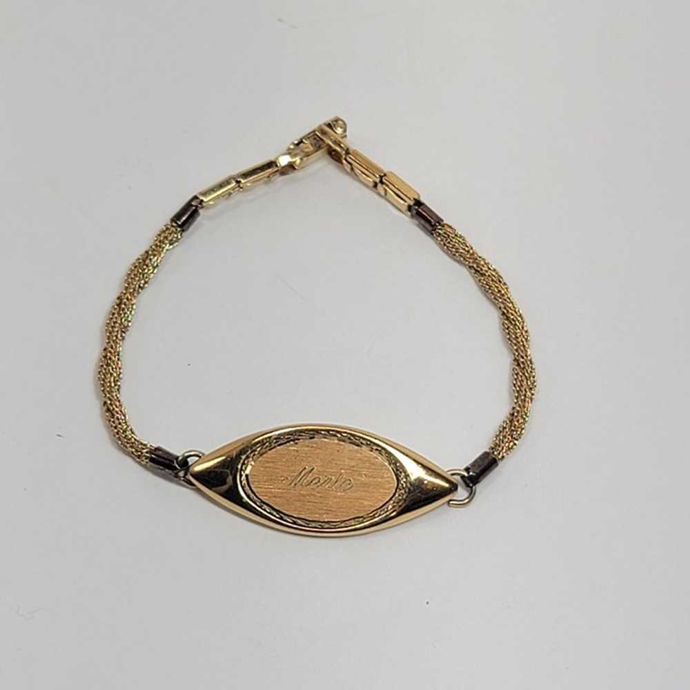 Vintage SPEIDEL USA Name ID Merle Bracelet - Gold… - image 1