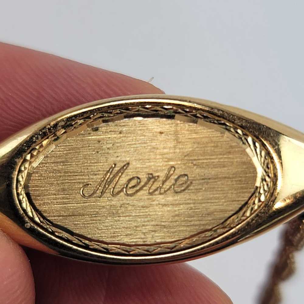 Vintage SPEIDEL USA Name ID Merle Bracelet - Gold… - image 8