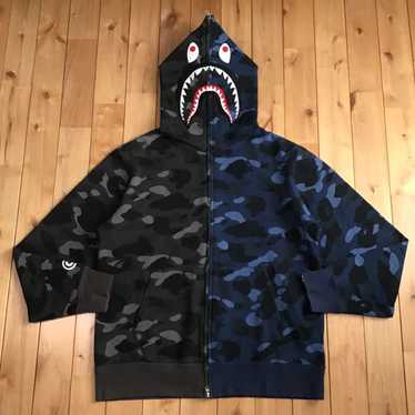 Bape BAPE Black camo × Blue camo separate shark f… - image 1