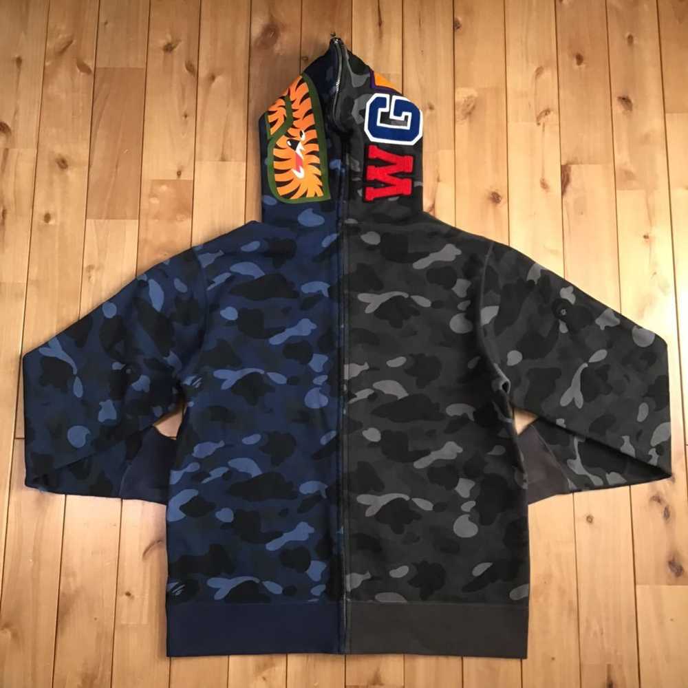 Bape BAPE Black camo × Blue camo separate shark f… - image 3