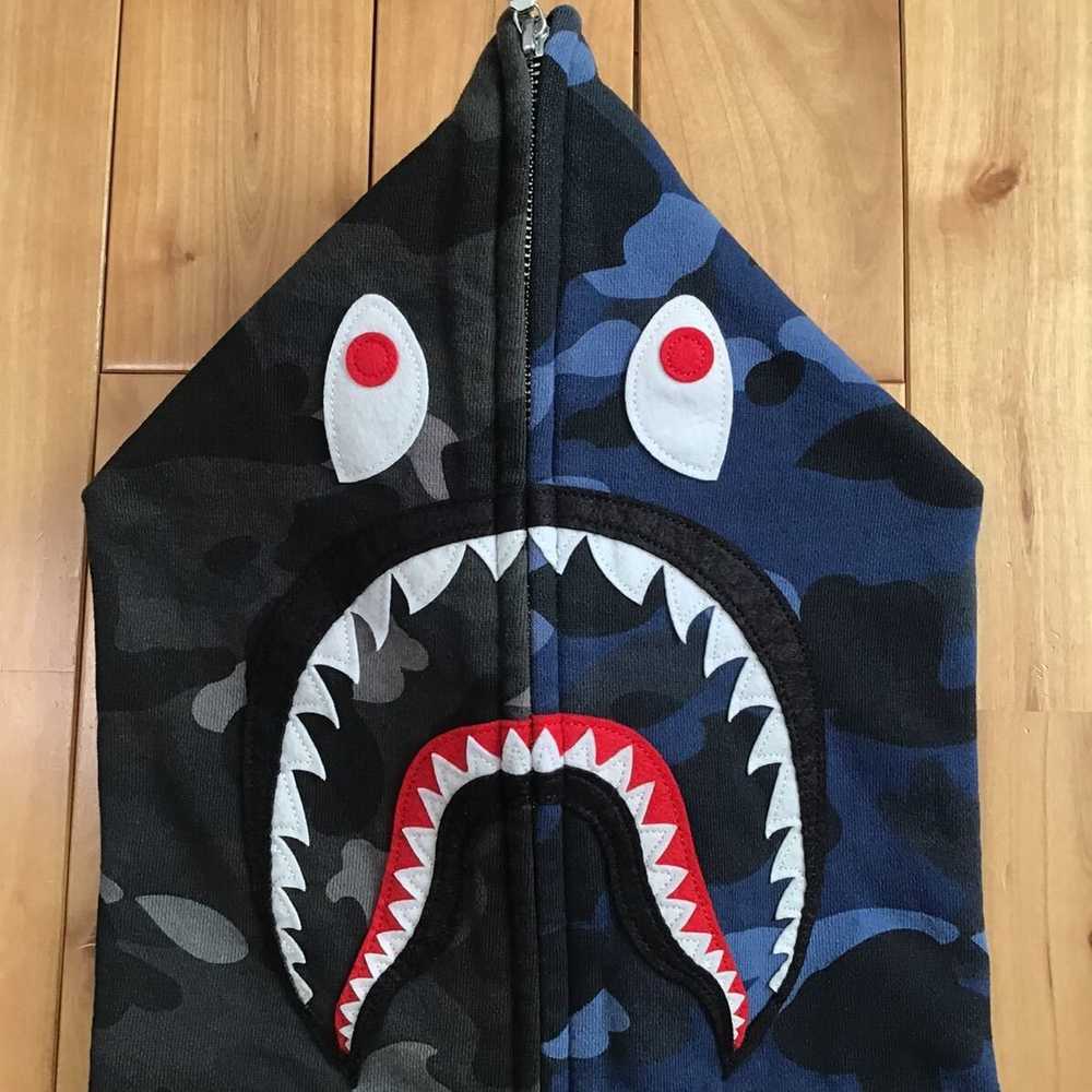 Bape BAPE Black camo × Blue camo separate shark f… - image 4