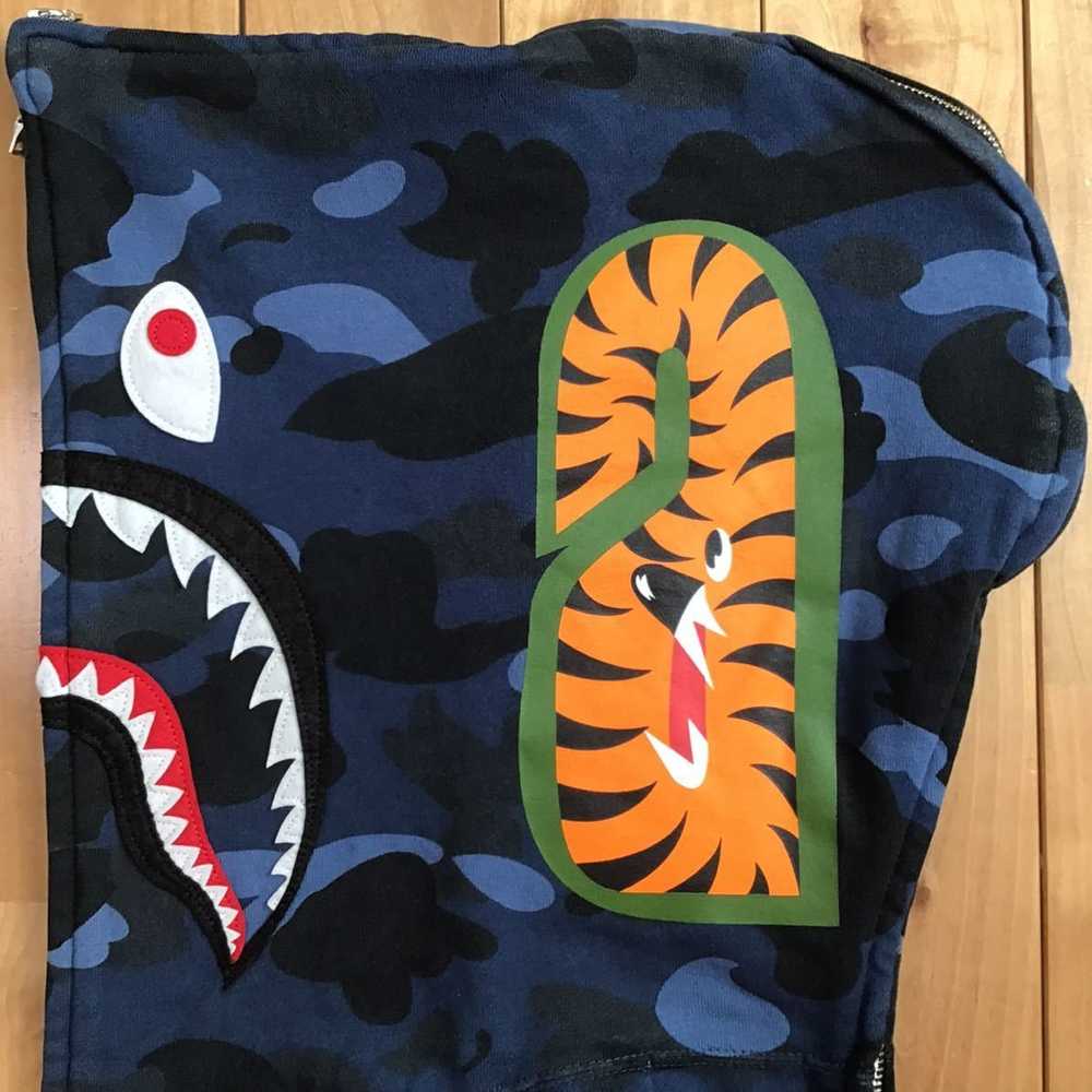 Bape BAPE Black camo × Blue camo separate shark f… - image 6