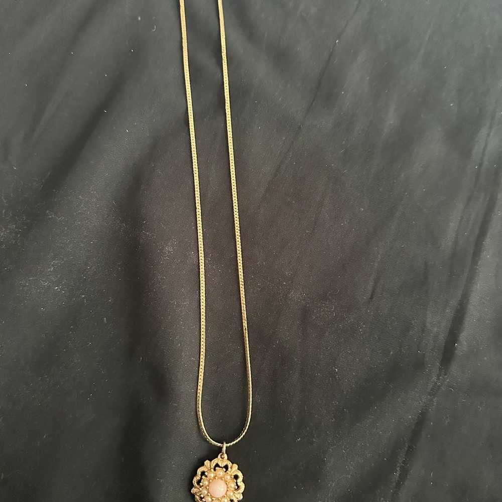 Gold plated necklace with pendant - image 2