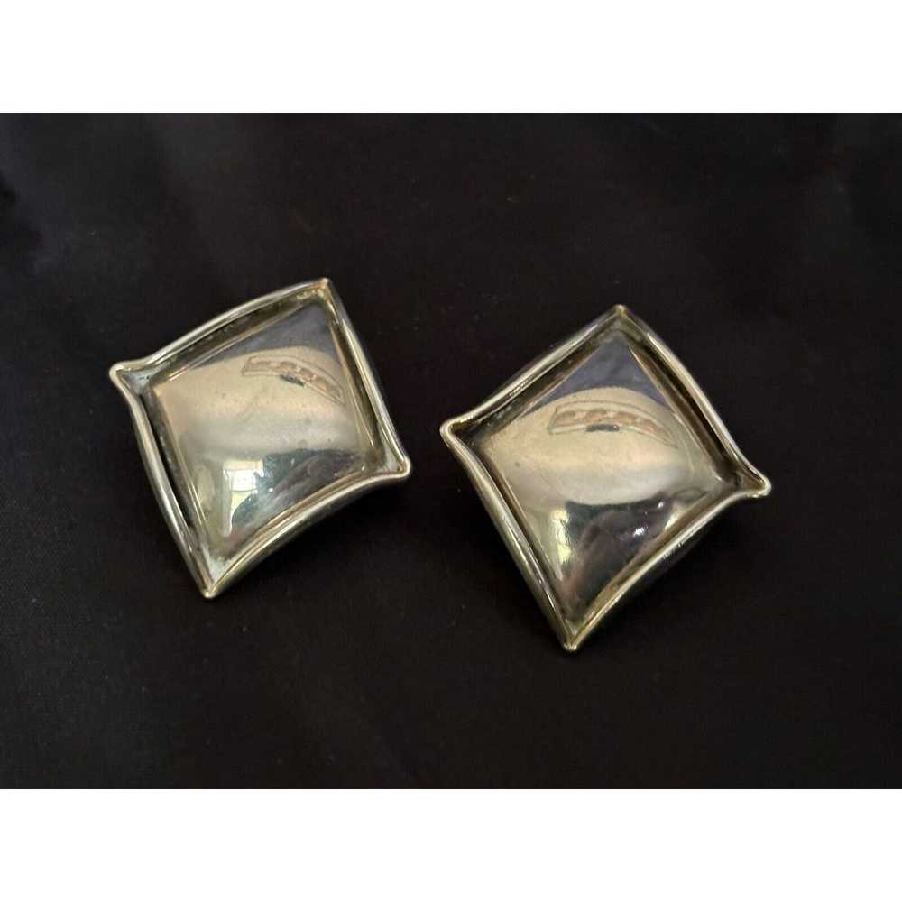 Vintage Ellen Designs Clip Earrings Modernist Sil… - image 5