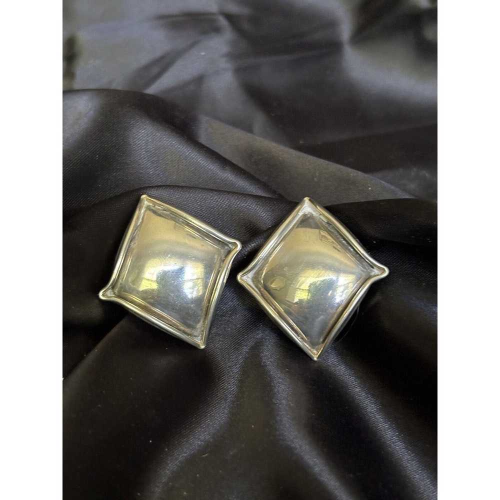 Vintage Ellen Designs Clip Earrings Modernist Sil… - image 6