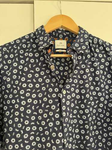 Paul Smith Paul Smith Floral Navy Blue Shirt Size 