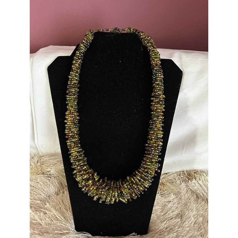 Vintage beautiful heavy beaded necklace - image 1