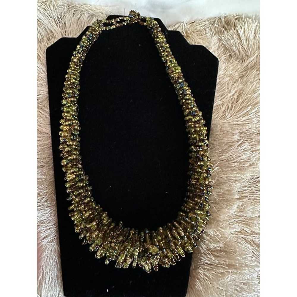 Vintage beautiful heavy beaded necklace - image 2