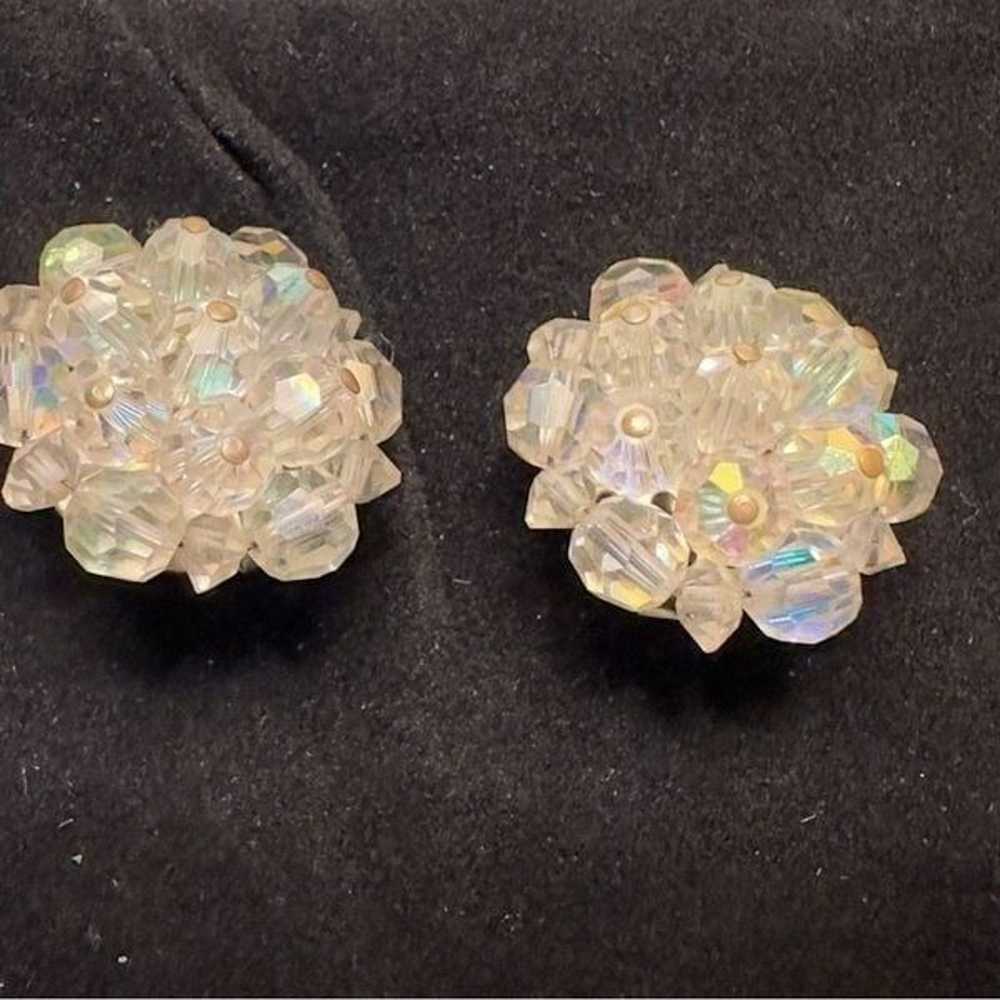 Vintage Rhinestone Clip on Dressy Earrings - image 2