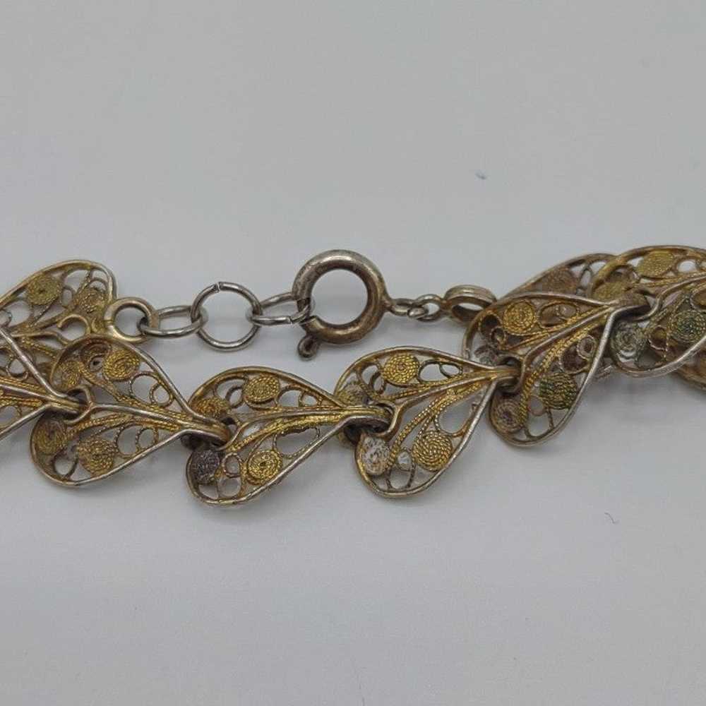 Vintage Spun Silver Handmade Silver Bracelet - image 1