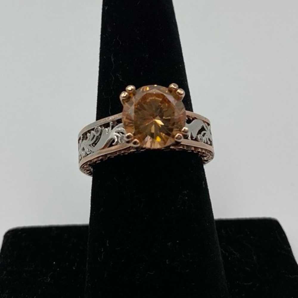 Sterling Silver 925  Luxury Rose Gold Gemstone Ri… - image 4