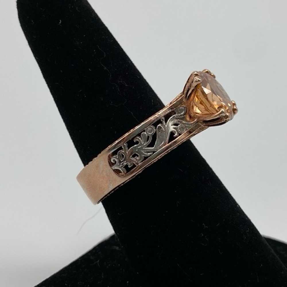 Sterling Silver 925  Luxury Rose Gold Gemstone Ri… - image 5