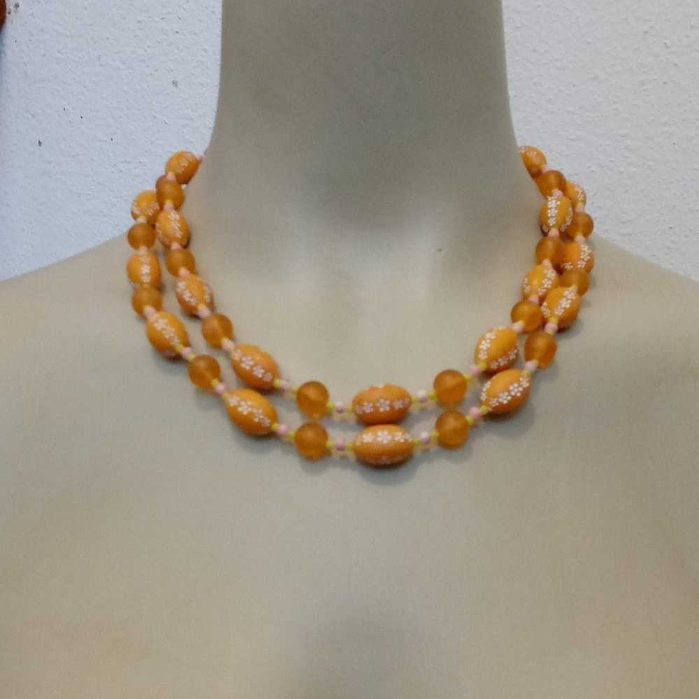 Vintage 60s Hong Kong 2 Strand Costume Necklace F… - image 2