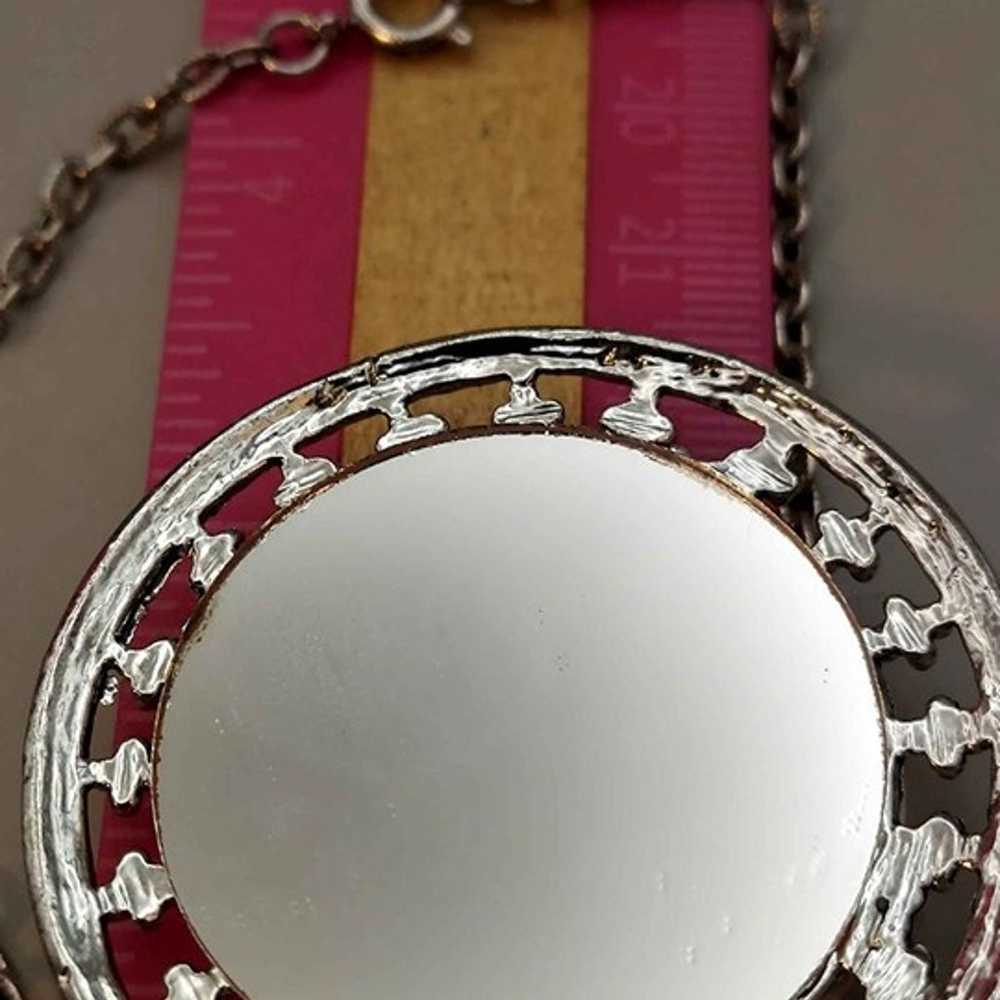 VINTAGE FLORAL REVERSIBLE Pendant MIRROR CAMEO - image 5