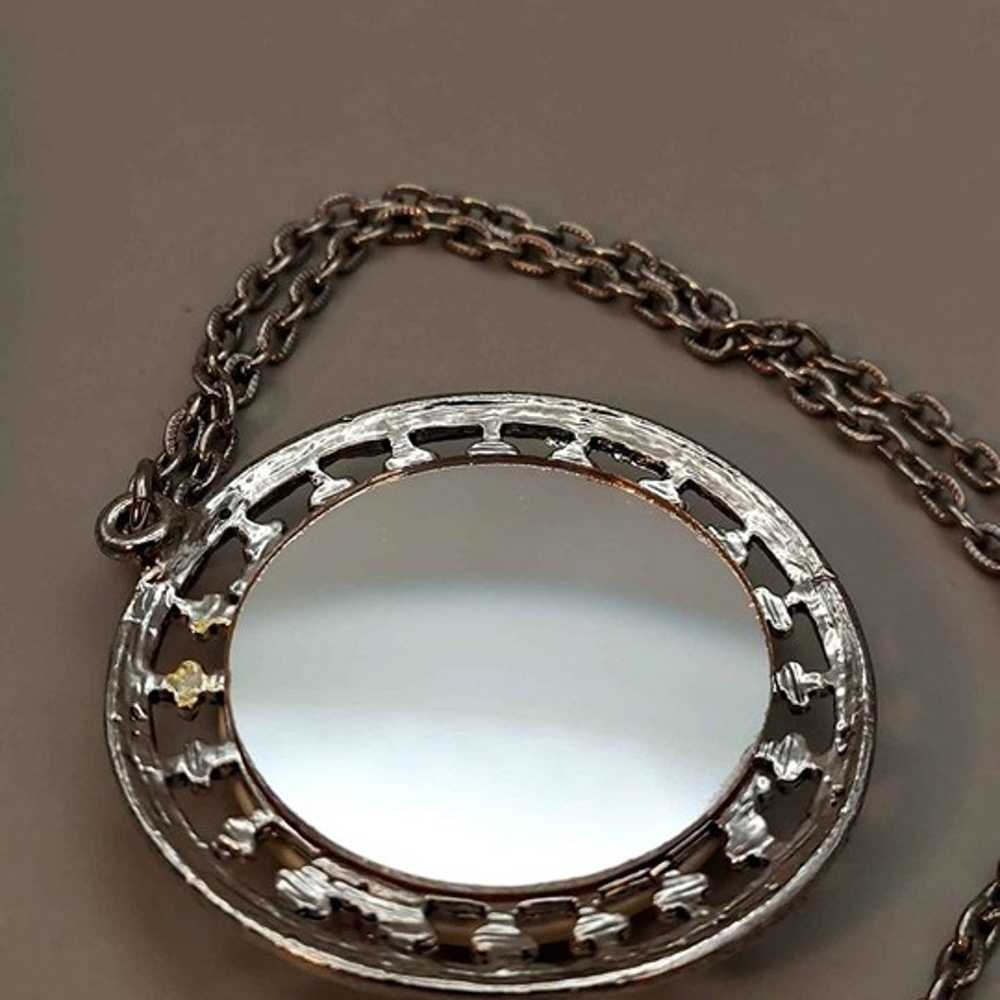 VINTAGE FLORAL REVERSIBLE Pendant MIRROR CAMEO - image 6