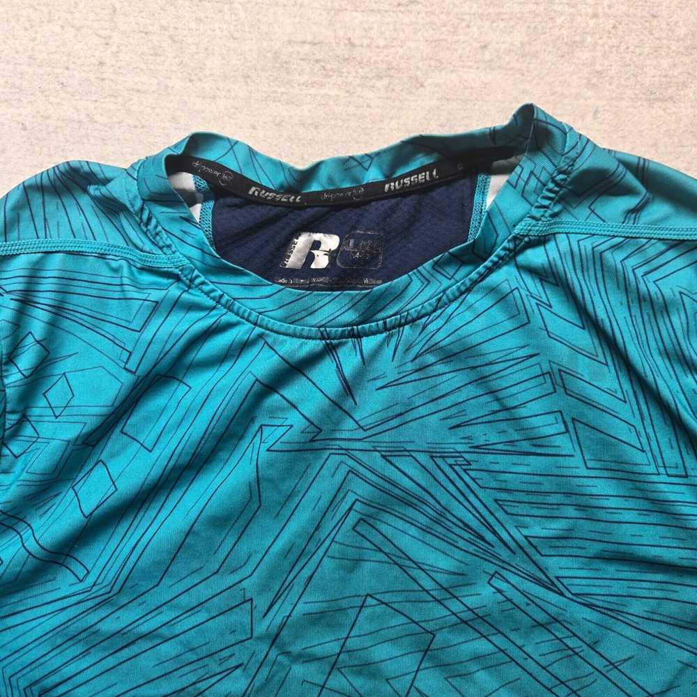 Vintage Russell Dri-Power 360 Shirt Blue Short Sl… - image 2