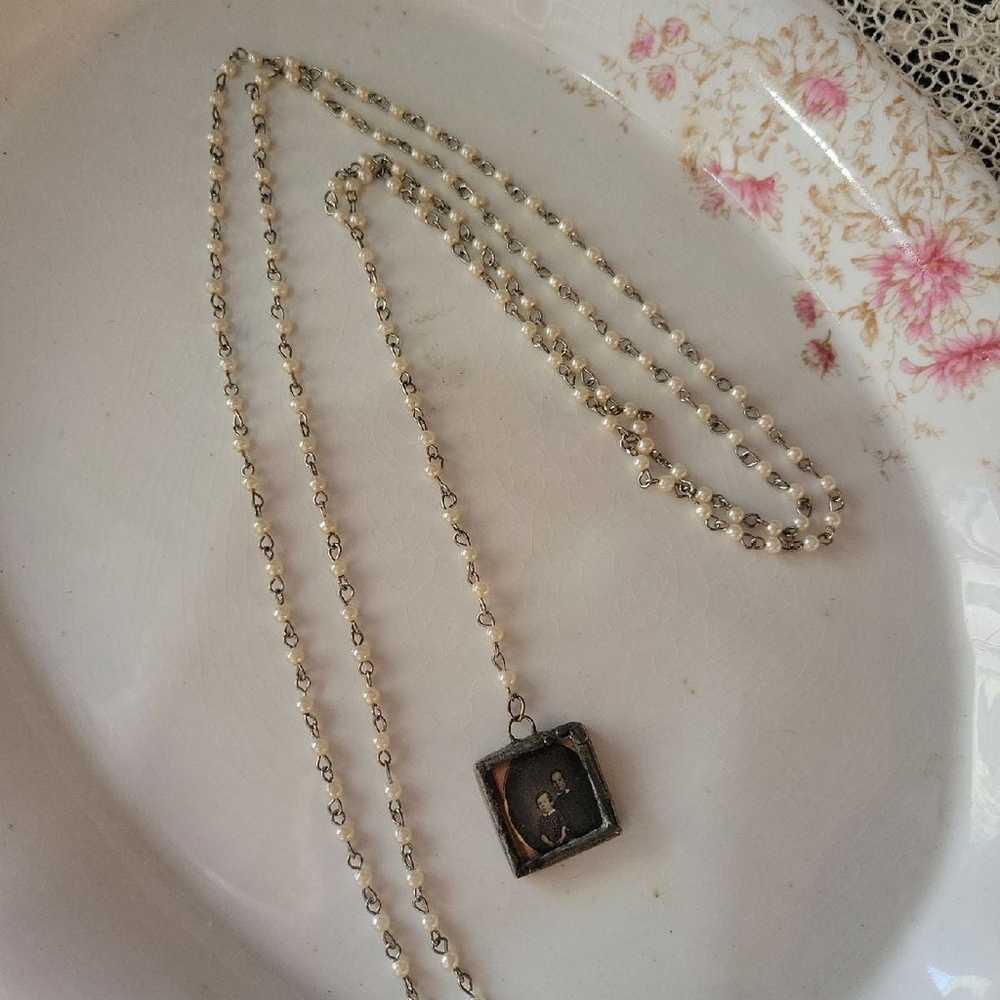 Vintage Repurposed Rosary Bead Necklace - image 1