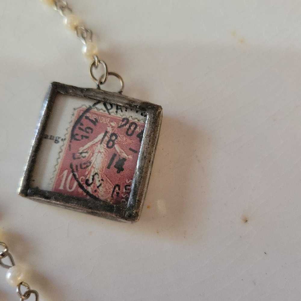 Vintage Repurposed Rosary Bead Necklace - image 3