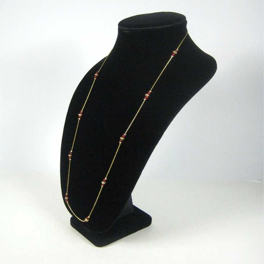 Station Floating Plastic Beaded Necklace 31 inch … - image 4