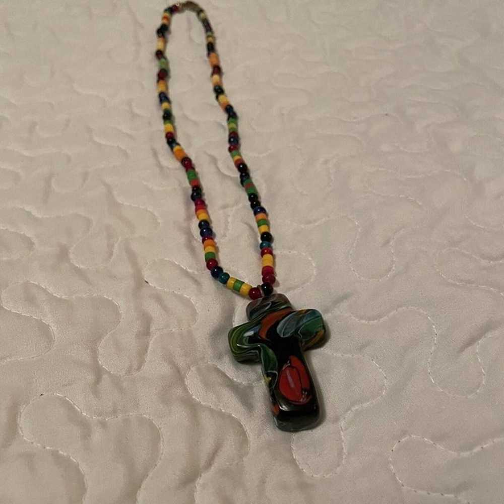 Handmade Glass Bead Beaded - Costume Necklace Mul… - image 9