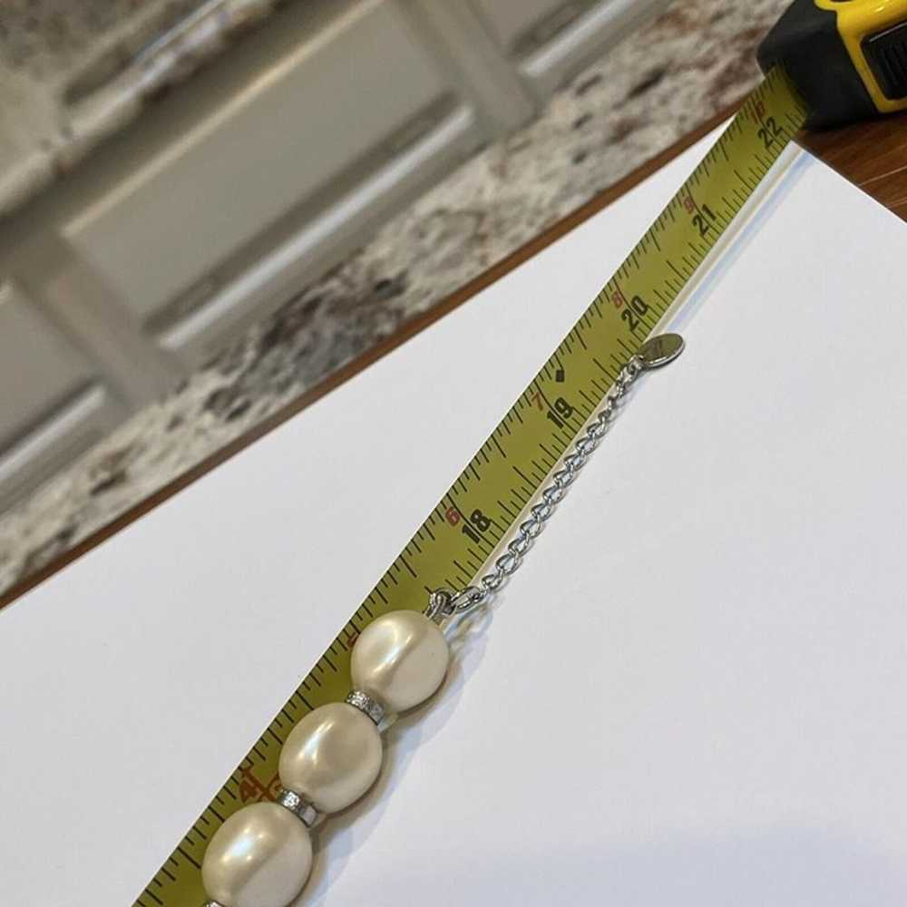 Beautiful Signed Talbots Silver Tone / Faux Pearl… - image 8