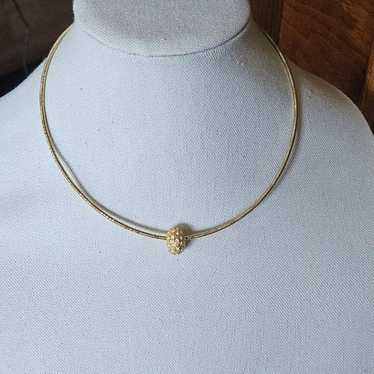 Vintage Gold Tone Hardwear Ball Pendant Chocker N… - image 1